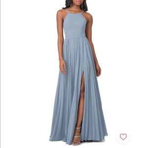 Azazie Lennon Dusty Blue, Size A8